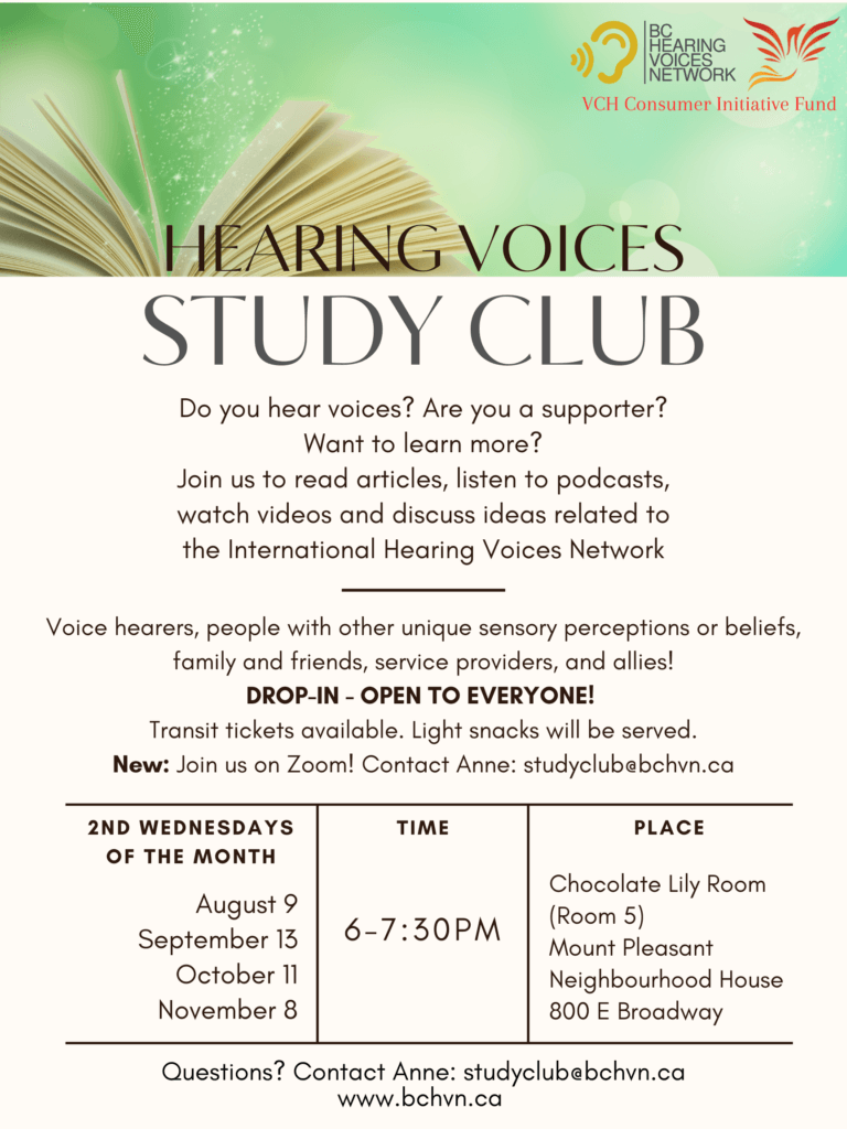Hearing Voices Study Club - Drop-In - Open to Everyone