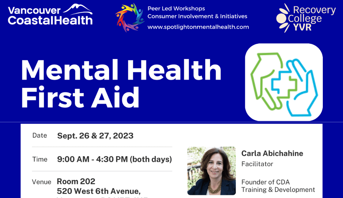 Mental Health First Aid Training September 26th & 27th, 2023